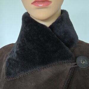 KNIGHT Elegant Dark Brown Teddy Jacket